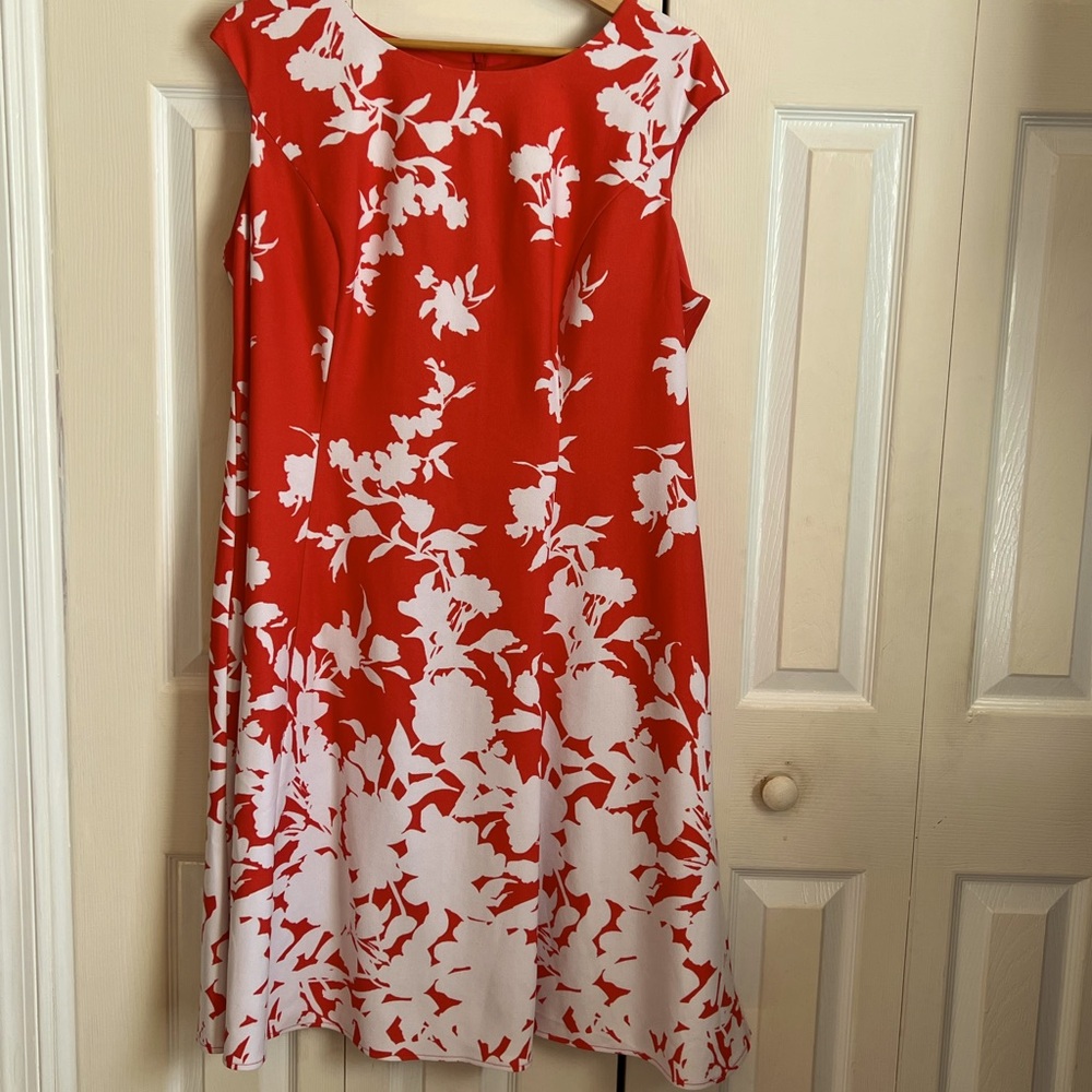 London Times, floral, coral and white dress.  New without tags and never worn.